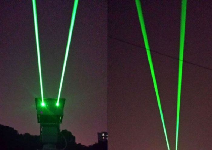 Landmarks laser with two 6W green laser beam Waterproof design - Click Image to Close